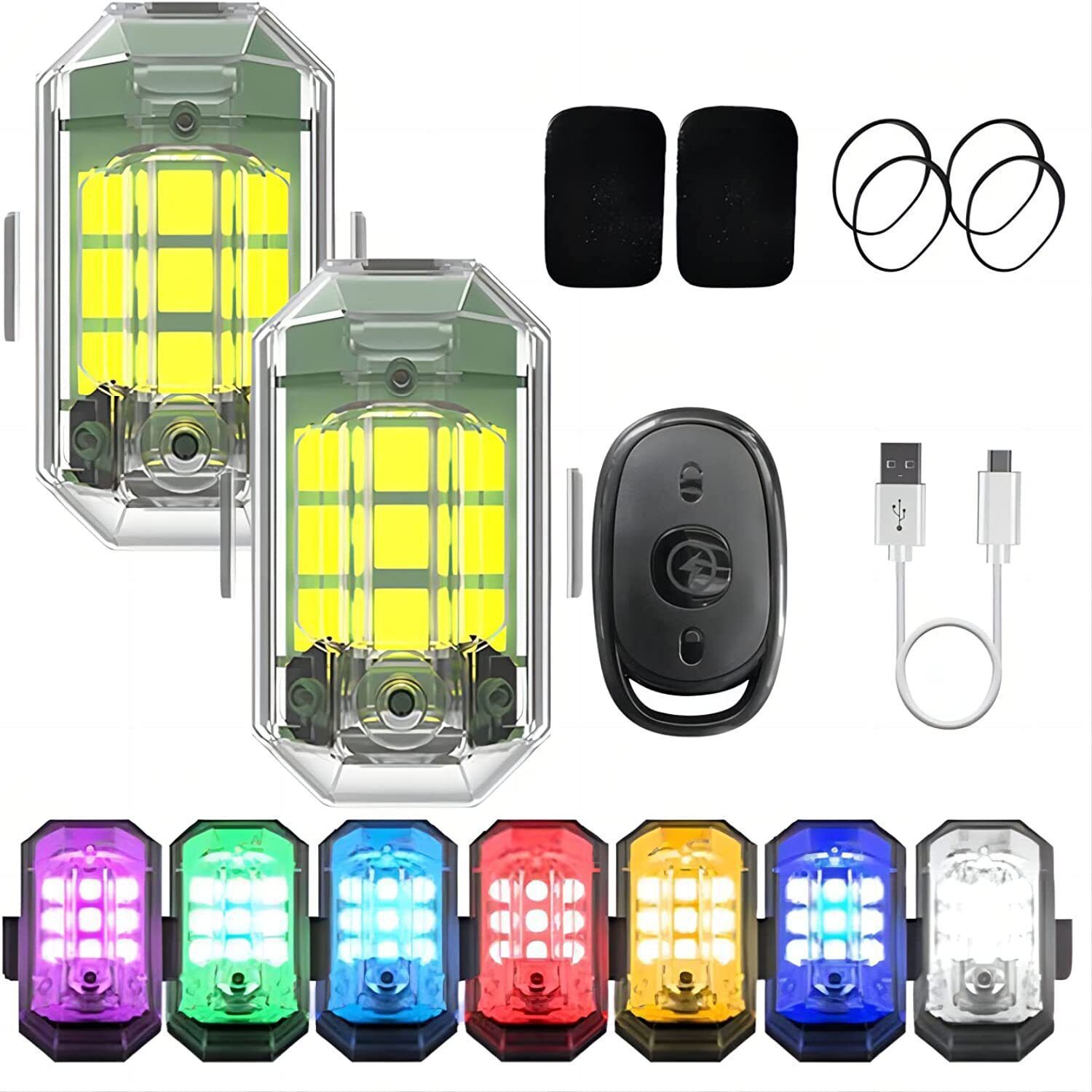 1/2/4Pc Remote Motorcycle Ligh – обзор и цена Drone Strobe Light